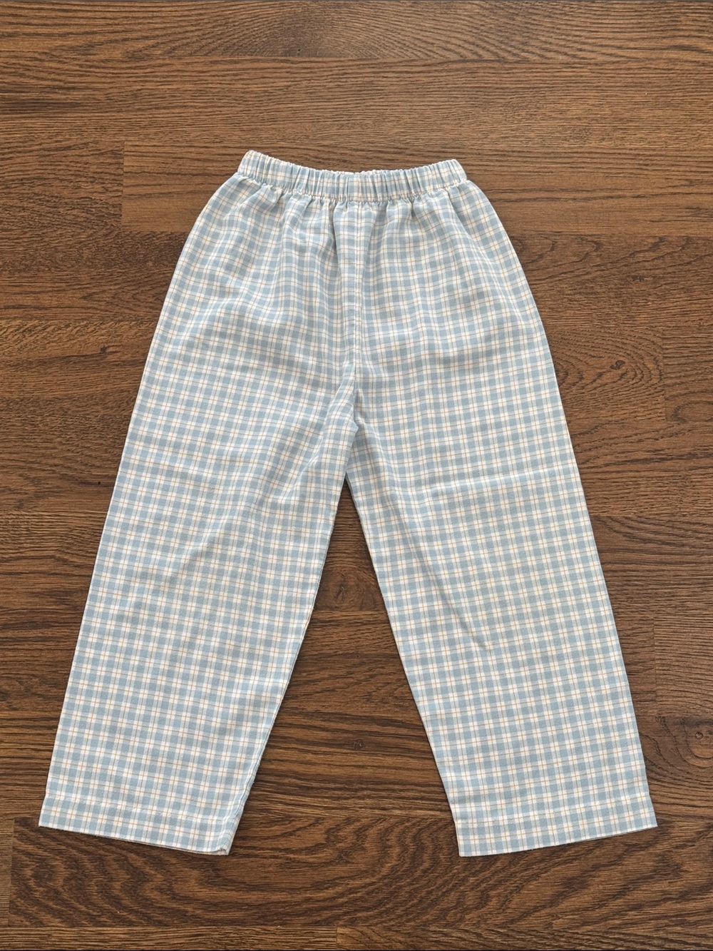 Stitchy Fish Light Blue And Yellow Plaid Boys Pants